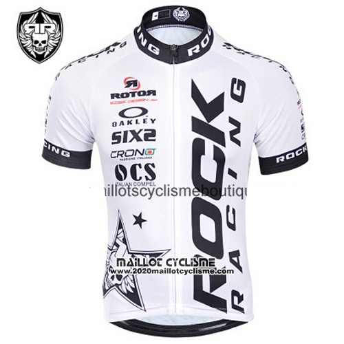 2015 Maillot Ciclismo Rock Racing Noir et Blanc Manches Courtes et Cuissard